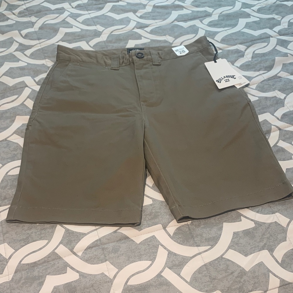 Billabong Men's Khaki Flat Front Shorts